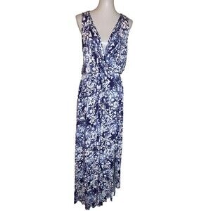 Peter Som Dress Womens Medium Multicolor Printed Maxi Surplice Long